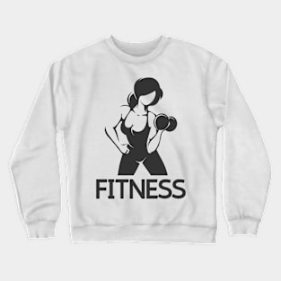 Fitness Emblem wth Woman at Workout Crewneck Sweatshirt